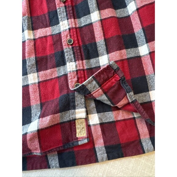 Jachs Shirt Mens Large Tall Red Black Heavy‎ Flannel Plaid Grunge Hipster 90s - Picture 5 of 10